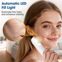 Hailicare Depilador elétrico feminino com 6 lâminas substituíveis, recarregável via USB, remove pelos de sobrancelha, rosto e pernas, 3 velocidades, kit de cuidados pessoais portátil, presente ideal. - Branco - Ver 5