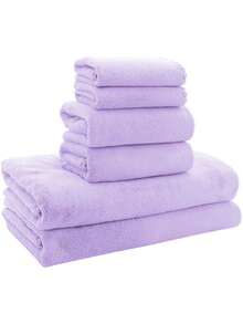 Soft Towel Set - Quick Drying - 2 Bath Towels 2 Hand Towels 2 Washcloths - Microfiber Coral Velvet Highly Absorbent Towel For Fitness, Bathroom, ,Spa,Sports, Yoga, Travel - Multicolor - View 3