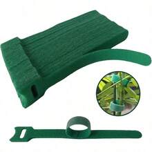 Green, Reusable, 100PCS, 6 - Inch Adjustable Anti - Slip Nylon Plant Ties & Straps Featuring Fasteners - Optimal For Climbing Plants Support And Gardening Applications - Green - View 2
