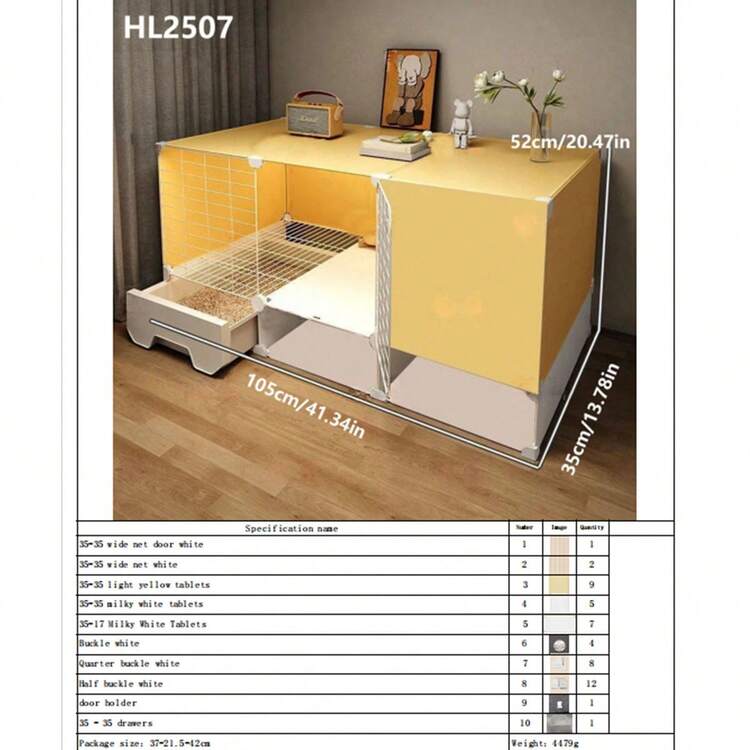 一室一卫一厅的小型犬笼，带集成式猫砂盆，适合贵宾犬等小型犬的室内宠物屋。 - 彩色 - 查看 13