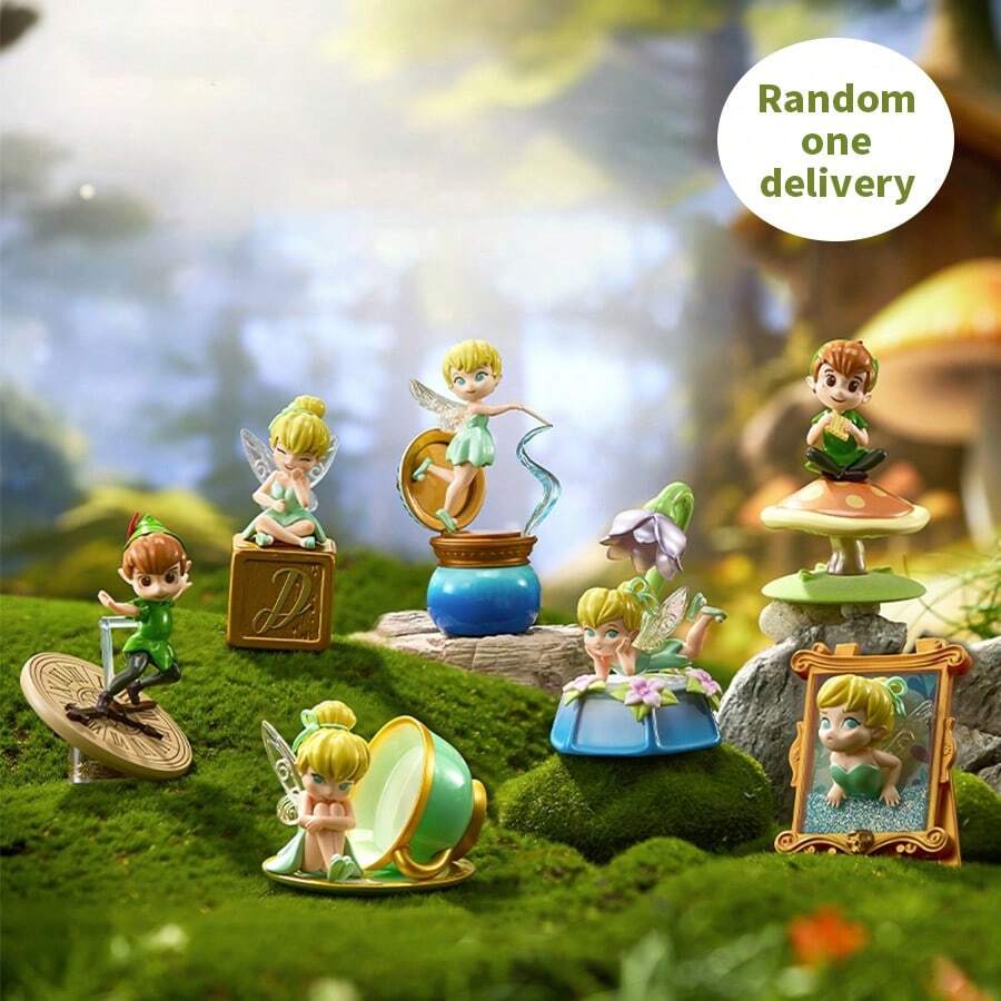 Miniso Disney Peter Pan Lost Treasure Series Blind Box Figurine, Fantasy Forest Scene Design, Exquisite PVC Material, Detailed Character Reproduction, Cute Desktop Decoration & Disney IP Collectible Doll (1 Randomly Shipped) - Multicolor - View 1