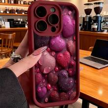 Cubierta de telefono con borde negro y diseño de frutas rojas brillantes con gotas de agua para  14 Pro Max ideal para uso diario y estilo modernoCompatible with various  and  models, this is a popular gift for friends or partners, suitable for business occasions. Duradera, resistente a las manchas y a las huellas dactilares, esta nueva funda para teléfono de hombres y mujeres es un gran regalo. - Blanco - Ver 4