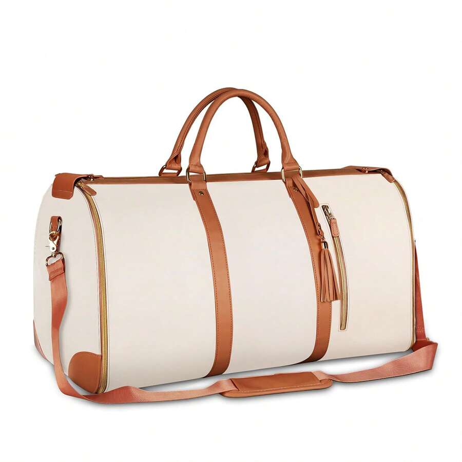 1PCS Deluxe Large Capacity Duffel Bag - Multi-Functional Shoulder And Crossbody Tote Bag With Two Size Options With Wet/Dry Pocket And Dual Side Pockets For Travel And Fitness - trắng - Xem 1