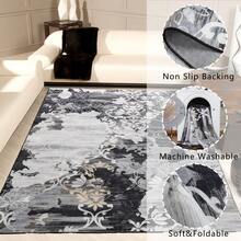Homore Entrance Rug Indoor Door Mats For Entryway Modern Abstract Washable Rug Non Slip Throw Rugs For Bedroom, Kitchen, Front Door Entryway - Black - View 8
