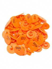 猪、山羊、绵羊、兔子耳标，带编号 001-100，激光打印铜头耳标，牲畜耳标钳，农场动物标记识别卡