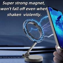 Creative Car Metal Phone Holder - Universal Car Magnetic Foldable Adjustable Holder - Multifunctional, Compact, And Practical Holder - Gift For Car Enthusiasts Compatible With IPhone, Android Phone, Gift For Birthday, Family, Friends For Summer Gifts Birthday Driving Car Accessories Car Phone Holder Strong Load-Bearing - Multicolor - View 6