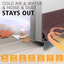 Paquete de 2 topes de tiro debajo de la puerta con cepillo para polvo para reducir el ruido barrido de puerta de cepillo para polvo barrido calcomanía de puerta con cerdas tira de insonorización de - marrón - Ver 3