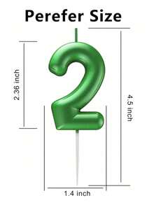 Green Number Birthday Cake Candles, Metal Cake Decorations, Suitable For Birthday, Anniversary, Gender Reveal Party, Bachelorette Party, Graduation Ceremony (Due To Lighting, Display And Other Reasons, There May Be Slight Color Difference Between The Actual Product And The Image) - Green - View 9