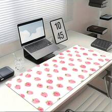 1pc Cute Strawberry Pineapple Playful Design Gaming Mouse Pad & Desk - Non-Slip Rubber Base, Washable Surface, Durable Office School Home Decor Computer Accessory, Large Mousepad Desk, Smooth Texture - 15.75*35.43英寸 - 查看 6