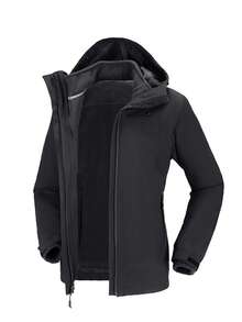 CAMEL CROWN Women's 3-In-1 Waterproof Ski Jacket, Fleece Lining For Warmth And Wind Protection, Suitable For Snowy Outdoor Activities - Black - View 6