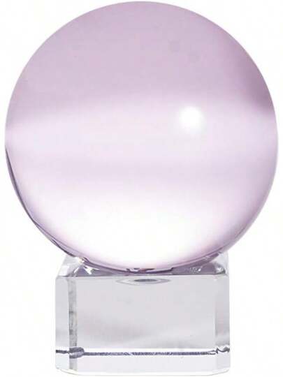 50mm(2 Inch) K9 Solid Crystal Ball With Free Stand Suncatcher (Pink)