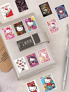 60pcs Sanrio Cute Hello Kitty & Sanrio Characters Poster Stickers, Cartoon Stickers For Children Scrapbooking - Multicolor - View 11