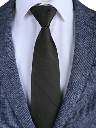 1pc Men's Business Tie, Professional Formal Interview Striped Necktie