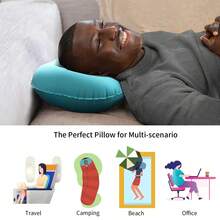 1 pièce Oreiller gonflable de voyage de camping, oreiller de piscine, oreiller de voiture ultra doux pour le soutien du cou et du dos. Équipement de camping, articles essentiels de camping - Multicolore - Voir 8