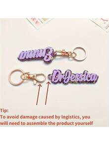 Personalized Name And Date Keychain - Women's Custom Birthday/Anniversary Gift, Elegant Blue And Rose Gold Decor - Durable Acrylic Keychain With Key Ring - Backpack, Wallet Charm - Anniversary, Birthday Gift For Her, Wife, Girlfriend - Personalized Text Memento, Backpack Decor, Shiny Design, High-Quality Surface Finish, Couple Accessory