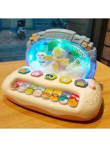 1 件儿童互动音乐键盘玩具，带灯光功能 - 带节奏游戏和歌曲的教育钢琴 - 适合早期发展学习 - 教育玩具钢琴 - 亲子互动玩具、生日礼物、节日礼物、礼品、玩具