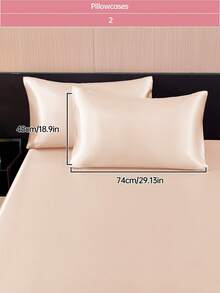 2pcs Premium Silky Satin Envelope Pillowcases Set, Soft Breatheable Wrink-Free Better For Hair Skin Sleep, Pillow Covers Without Filling, Machine Washable, Oeko-Tex Certified, Champange - Champagne - View 13