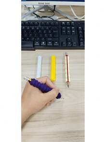 4pcs Textured Silicone Pencil Grips, Sensory Pen Sleeves For Stress Relief, Suitable For Office, Drawing, Writing To Alleviate Pressure From Handwriting And Painting