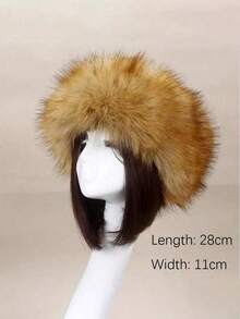 1pc Fashionable Fluffy Headband, Warm Faux Fur Winter Headwear, Personalized Warm Headpiece, Suitable For Outdoor Travel, Gift For Her, Surprise Valentine's Gift, Women Scarf, Autumn Headband, Sports Hair Accessory, Autumn Women Headband, Yoga Sports Headband, Fitness Headband, Running Winter Headband, Suitable For Women's Winter Resort Outfit, Warm Absorbent Headband For Ladies Women Hair Accessories Elegant Hair Band - Multicolor - View 4