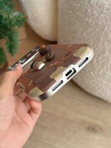 Fashionable 3D Cafe Cookie Window Applicable 17 Phone Case, Compatible With Iphone 14, 16 Pro Max, New 13, 15 Pro, Autumn/Winter, Protective Cover, Niche Ins - Brown - View 3