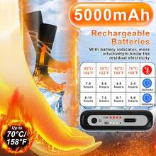 Calcetines calefactados para hombres y mujeres, recargables: ropa climatizada de 50000 mAh, 4 ajustes de calor, calcetines térmicos eléctricos lavables a máquina, para esquí, senderismo - 1 - Ver 4