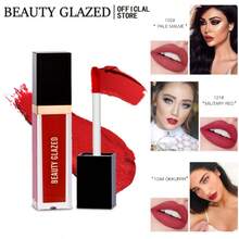 beauty glazed 丝绒哑光液体唇膏，防水速干不粘腻，全覆盖唇釉，持久哑光唇膏，适合女性使用 - #114 - 查看 3