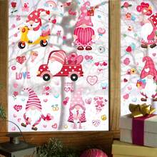 1/9pcs Valentine's Day Window Stickers, Double-Sided Holiday Window Decals