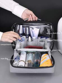 1pc Men's Waterproof Toiletry Bag, Wet & Dry Separation, Portable Travel Cosmetic Organizer - Multicolor - View 9