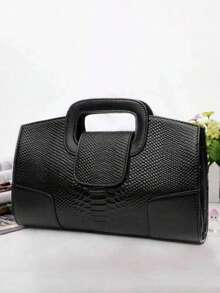 Fashionable Minimalist New Niche Design Baguette Clutch - Black - View 3
