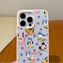 Disney Disney. ‌   What Mickey Mouse Patterned Phone Case Featuring Playful Characters And Vibrant Colors. Compatible With 17, 16, 15, 14, 13, 12, And 11 Pro Models. Made Of Durable TPU With Shockproof Protection. A Perfect Gift For Family, Frids, Birthdays, Holidays, And Special Occasions Like Valtine's Day..Christmas Accessories. - 粉色 - 查看 6