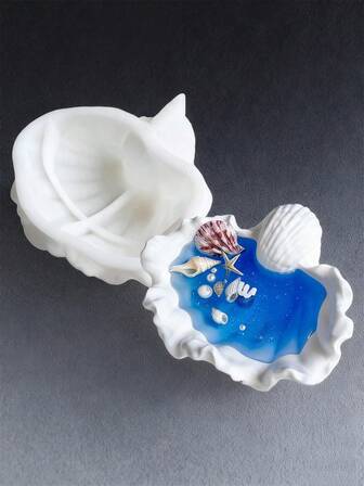 3D Wave Conch Shell Cement Candle Cup Mold Silicone Molds For Making Conch Seashell Trinket Jewelry Storage Tray Succulent Vase Plaster Clay Mould Epoxy Resin Drip Glue Mold DIY Candle Container Home Decor