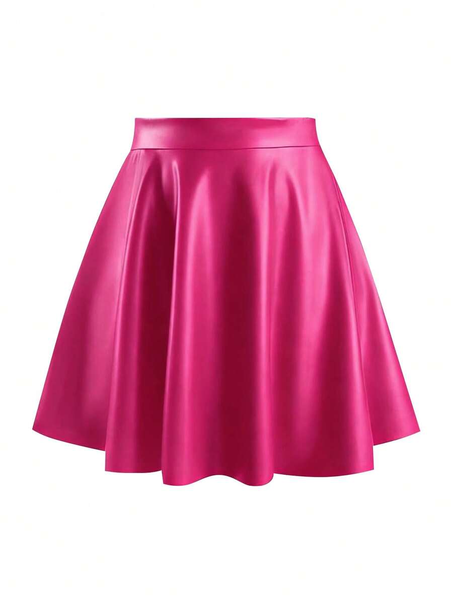 EARO Women's Metallic Pleated Mini Skirt - Hot Pink - View 1