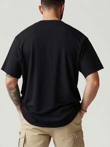 Men'S Baltimore Football Raven Holding Ball Print Casual T-Shirt | Comfortable, Breathable, Sweat-Absorbent, Cool For Summer, Crew Neck, Regular Fit, Sweat-
-Black - 黑色 - 查看 3