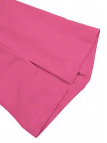 女士纯色两件套：休闲长袖半拉链连帽衫和抽绳开衩直筒裤套装 - 玫紅色 - 查看 6