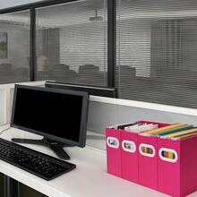 Hanging File Organizer, Cardboard File Folder Organizer For Letter Size, Desk Documents Storage Box, Portable File Folder Holder Boxes For Office, Home, Schoolsss, Only Box.(2 Packs),LetterSize-2Packs,Pink - Pink - View 8