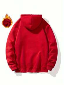 Sudadera con capucha con cordón y estampado de letras para hombre, para otoño - Gris - Ver 11