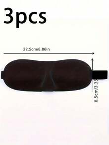 Soft & Comfortable Sleep Mask, Lightweight Blackout Eye Mask, Unisex For Travel, Sleep, Party, Ideal For Deep Sleep & Relaxation, Travel Accessory, Back To School Essential - Black - View 9
