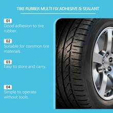 1支装轮胎修补胶，日常保养修补胶，用于修补汽车轮胎侧壁的穿孔、损伤和裂缝。