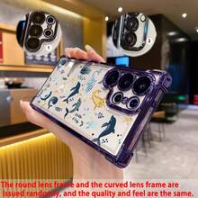 Funda de teléfono con temática oceánica adecuada para Samsung S25 ULTRA/S25/S24 Ultra/S24, S23/S23 FE/S23 Ultra/S22.Esta funda para teléfono presenta un diseño transparente impreso y protección para el marco de la lente, adecuada tanto para hombres como para mujeres, hecha de material TPU electrochapado. - Colores mixtos - Ver 3