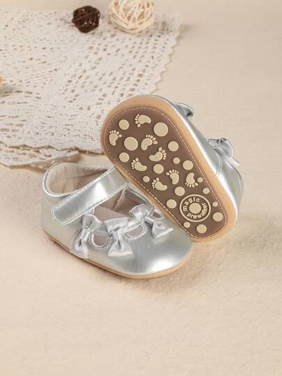 1 Pair Cute Princess Soft Bottom Prewalker Shoes For Infant Girls 0-1 Years Old, Suitable For Spring And Autumn