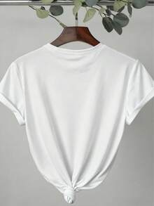 Women's Summer Casual Lemon Print Short-Sleeved T-Shirt - White - View 2