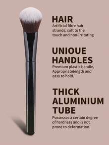 1pc Angled Blush Brush, Soft Fiber Hair, Natural Makeup Application, Suitable For Beginners - Black - View 6