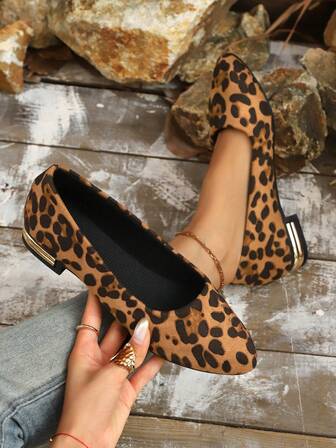 Zapatos de punta plana con cierre deslizante, suela blanda, tacón bajo, antideslizante, casual, de moda, ligeros, de unicolor, transpirables, adecuados para pies anchos (comprar un tamaño talla grande grande)