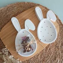 DIY Resin Mold Easter Decoration Silicone Mold Rabbit Head Shaped Tray Plate Gypsum Resin Mold Holiday Decoration Silicone Mold - White - View 1