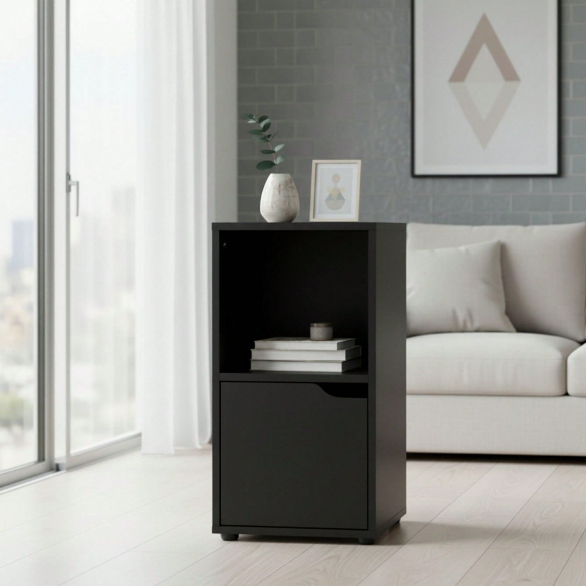 BLACK - 2 Compartments + 1 Door | 30*29*61cm
