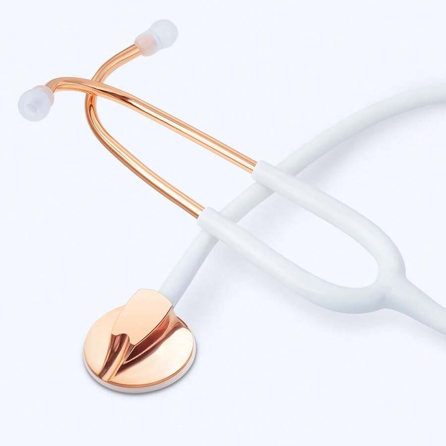 Professional Medical Stethoscope For Cardiology (Heart, Lungs, And Cardiology). Single-Bell Stethoscope For Nursing Students And Veterinarians. - White - View 1