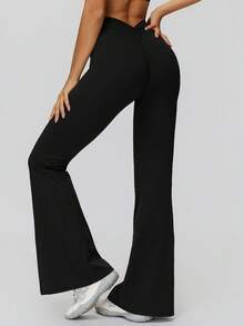 MASKERT Leggings elásticos para mujer para deportes, pantalones de yoga suaves y cómodos, perfectos para correr, hacer ejercicio, estar en casa y desplazarse - Negro - Ver 6