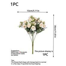 1/80 Ramo artificial de seda de hortensias, rosa de té falsa, adecuado para jarrones de boda de primavera, decoración del hogar, restaurante, dormitorio, baño, habitación, Día de la Madre, Día del Padre, fiesta de cumpleaños, jardín al aire libre - Blanco - Ver 2
