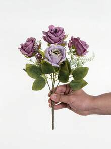 1 Stück/3 Stück/80 Stück künstliche Seiden-Pfingstrosen Blumenstrauß, geeignet für Frühlings-/Herbstdekoration, Hochzeitsvase, Zuhause, Restaurant, Schlafzimmer, Küche, Raumdekoration, Feiertage, Geburtstagsparty, Garten - 1 Lila - Übersicht 3