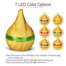 Aromatherapy Diffuser Humidifier  300ml With Remote & 7 Soothing Night Lights For Relaxation, Yoga, Sleep Aid And Mood Lighting - 杏色 - 查看 4